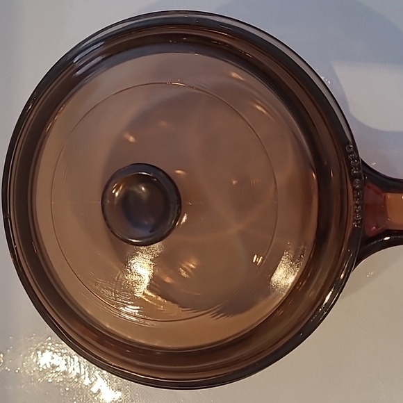 Corningware vision cookware amber glass saucer pot and pyrex lid 1.5L France - Picture 2 of 6
